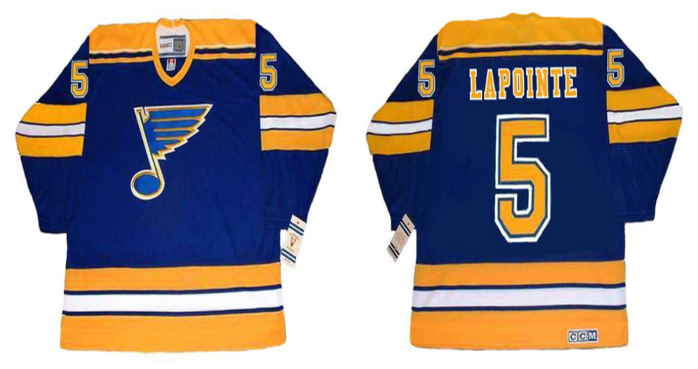 2019 Men St.Louis Blues 5 Lapointe blue CCM NHL jerseys
